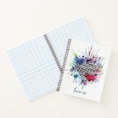 かわいいハートと水彩画の洗濯 ノートブック (内部)