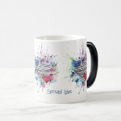 かわいいハートと水彩画の洗濯 モーフィングマグカップ (正面右)