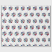 かわいいハートと水彩画の洗濯 ラッピングペーパー (フラット)