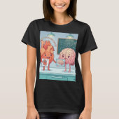 かわいいハートと脳の科学Tシャツ Tシャツ (正面)