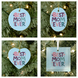 かわいいハートと花最高のお母さん セラミックオーナメント