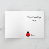 かわいいハートのてんとう虫のバレンタインの挨拶状 シーズンカード (内部)