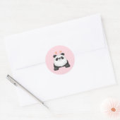 かわいいハートのカートゥーンパンダ ラウンドシール (封筒)