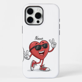 かわいいハートのキャラクター オリジナルスマホケースデザイン iPhone 16 PRO MAXケース