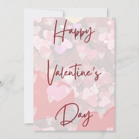 かわいいハートのシンプルなバレンタインデーカード シーズンカード (正面)