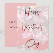 かわいいハートのシンプルなバレンタインデーカード シーズンカード (正面/裏面)