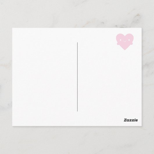 かわいいハートのハグ ポストカード (裏面)