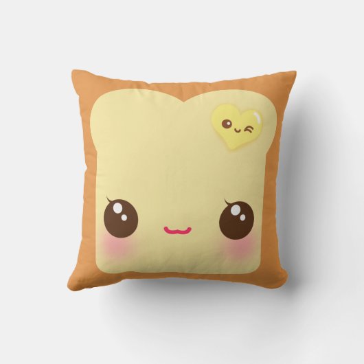 かわいいハートのバターが付いているかわいいのトースト クッション (裏面)