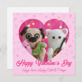 かわいいハートのバレンタインデーカード シーズンカード (正面/裏面)