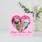 かわいいハートのバレンタインデーカード シーズンカード (スタンド正面)