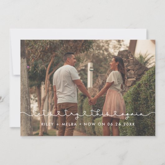 かわいいハートのフォントで再チャレンジ！ 案内状 (正面)