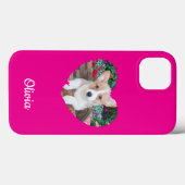 かわいいハートのペットの写真と犬の足跡 カスタムデザイン Case-Mate iPhoneケース (裏面 (横))