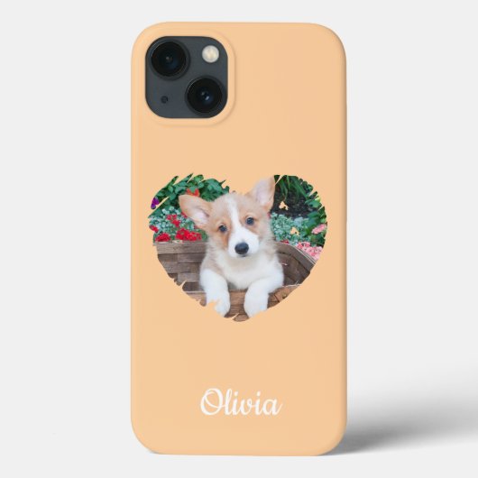 かわいいハートのペットの写真と犬の足跡 カスタム Case-Mate iPhoneケース (裏面)