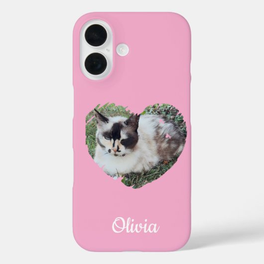 かわいいハートのペットの写真と足跡 猫 犬 カスタム Case-Mate iPhoneケース (裏面)