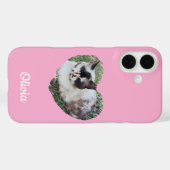 かわいいハートのペットの写真と足跡 猫 犬 カスタム Case-Mate iPhoneケース (裏面 (横))