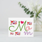 かわいいハートのママ ステッカー ポストカード (スタンド正面)