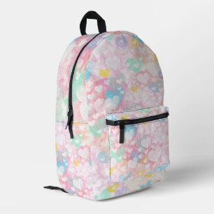 かわいいハートのレイヤード パステルカラー プリントバックパック