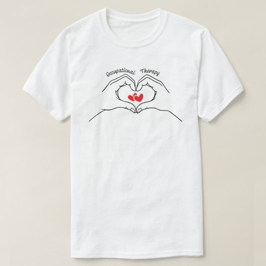 かわいいハートの作業療法士 Tシャツ (デザイン正面)