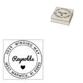 かわいいハートの姓と住所 ラバースタンプ (押印)