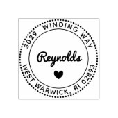 かわいいハートの姓と住所 ラバースタンプ (インプリント)