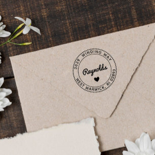 かわいいハートの姓と住所 ラバースタンプ