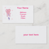 かわいいハートの棒つきキャンデー 名刺 (正面/裏面)