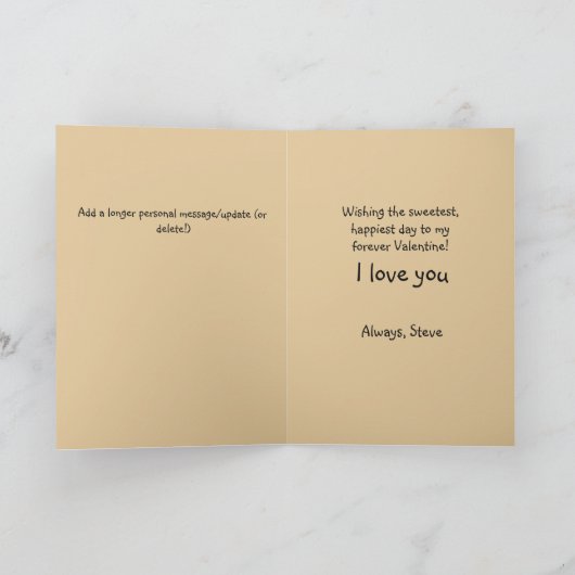 かわいいハートの絵のクマと鳥たち 愛してる カード (内部)