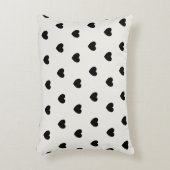 かわいいハートの絵柄(シックな白黒) アクセントクッション (正面(垂直))