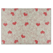 かわいいハートの背景 カッティングボード (正面)