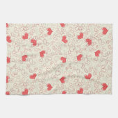 かわいいハートの背景 キッチンタオル (横)