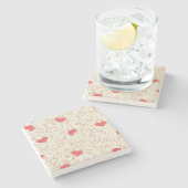 かわいいハートの背景 ストーンコースター (横)