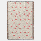 かわいいハートの背景 スローブランケット (正面縦)