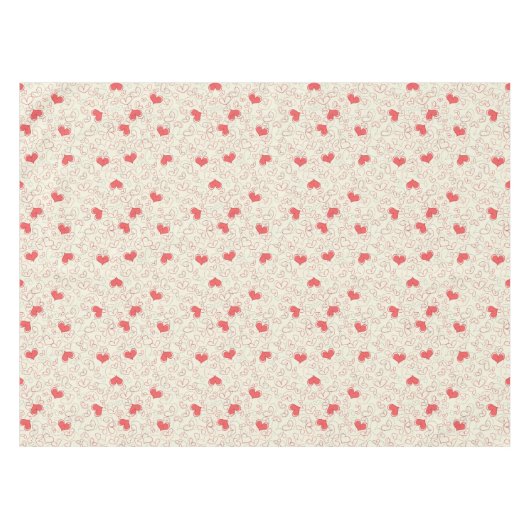 かわいいハートの背景 テーブルクロス (正面(横))