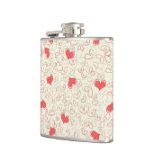 かわいいハートの背景 フラスク (左)
