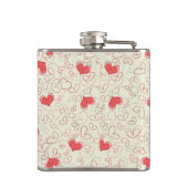 かわいいハートの背景 フラスク (裏面)