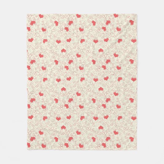 かわいいハートの背景 フリースブランケット (正面)