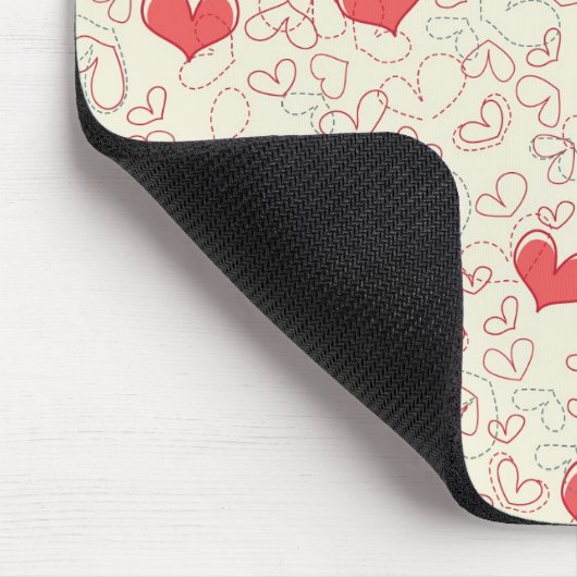 かわいいハートの背景 マウスパッド (コーナー)