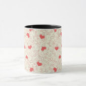 かわいいハートの背景 マグカップ (中央)