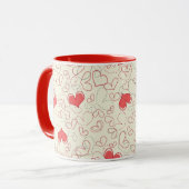 かわいいハートの背景 マグカップ (正面左)