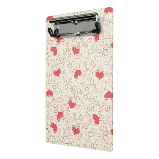 かわいいハートの背景 ミニクリップボード (アングル2)