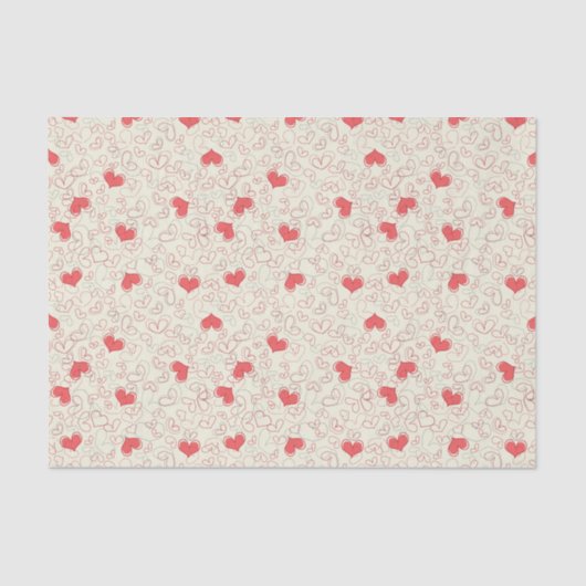 かわいいハートの背景 薄葉紙 (正面)