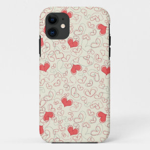 かわいいハートの背景 iPhone 11 ケース