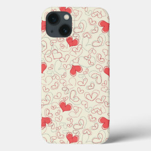 かわいいハートの背景 iPhone 13ケース