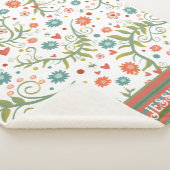 かわいいハートの花をインスピレーション シェルパブランケット (3/4)