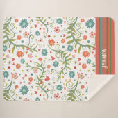 かわいいハートの花をインスピレーション シェルパブランケット (正面(横))