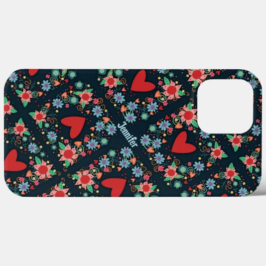 かわいいハートの花ガーリーおもしろいカスタムインスピレーション Case-Mate iPhoneケース (裏面 (横))