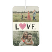 かわいいハートを愛する2フォトコラージュ自分で追加 カーエアーフレッシュナー (正面)