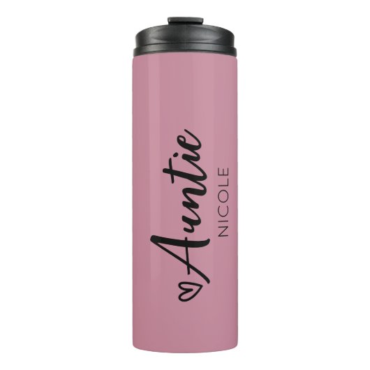 かわいいハートアウンティパーソナライズされたダスティマウヴ タンブラー (正面)