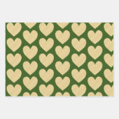 かわいいハートアートイエローパターカラフルン ラッピングペーパーシート (正面3)