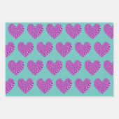 かわいいハートアートパープル&ピンクス愛 ラッピングペーパーシート (正面3)
